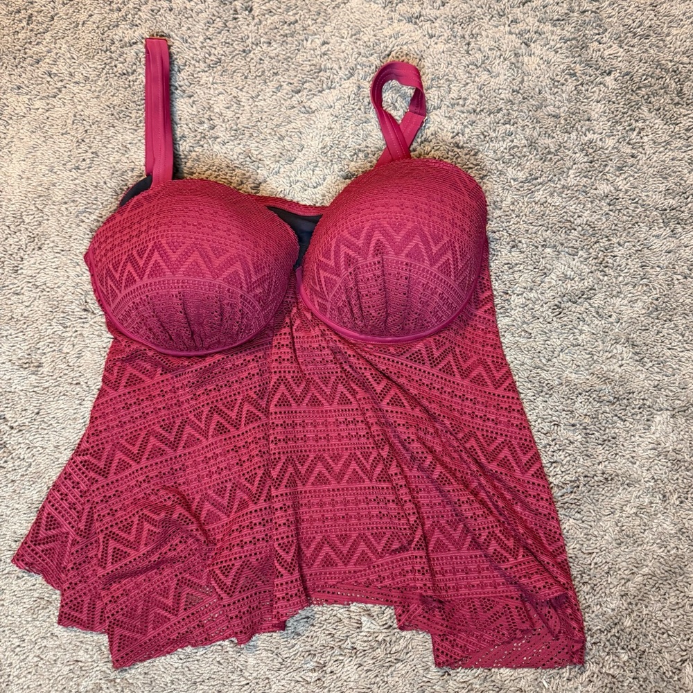 Swimsuits for all brand tankini top size 18 women’s mesh A114